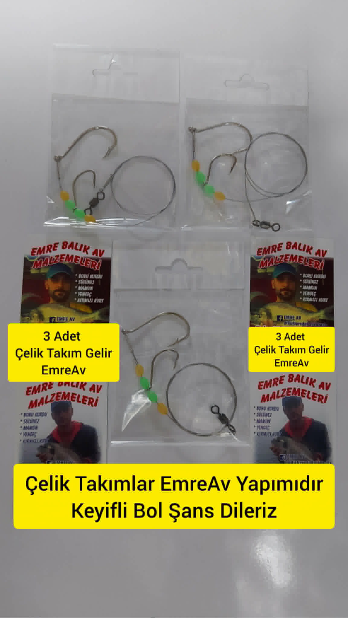 Çelik Telli Lüfer Kofana Levrek Granyoz Takımı 3 Adet Gelir