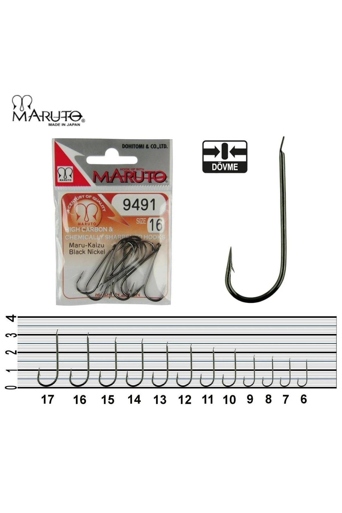 Maruto 9491 Bn Düz Olta Iğnesi - No:16