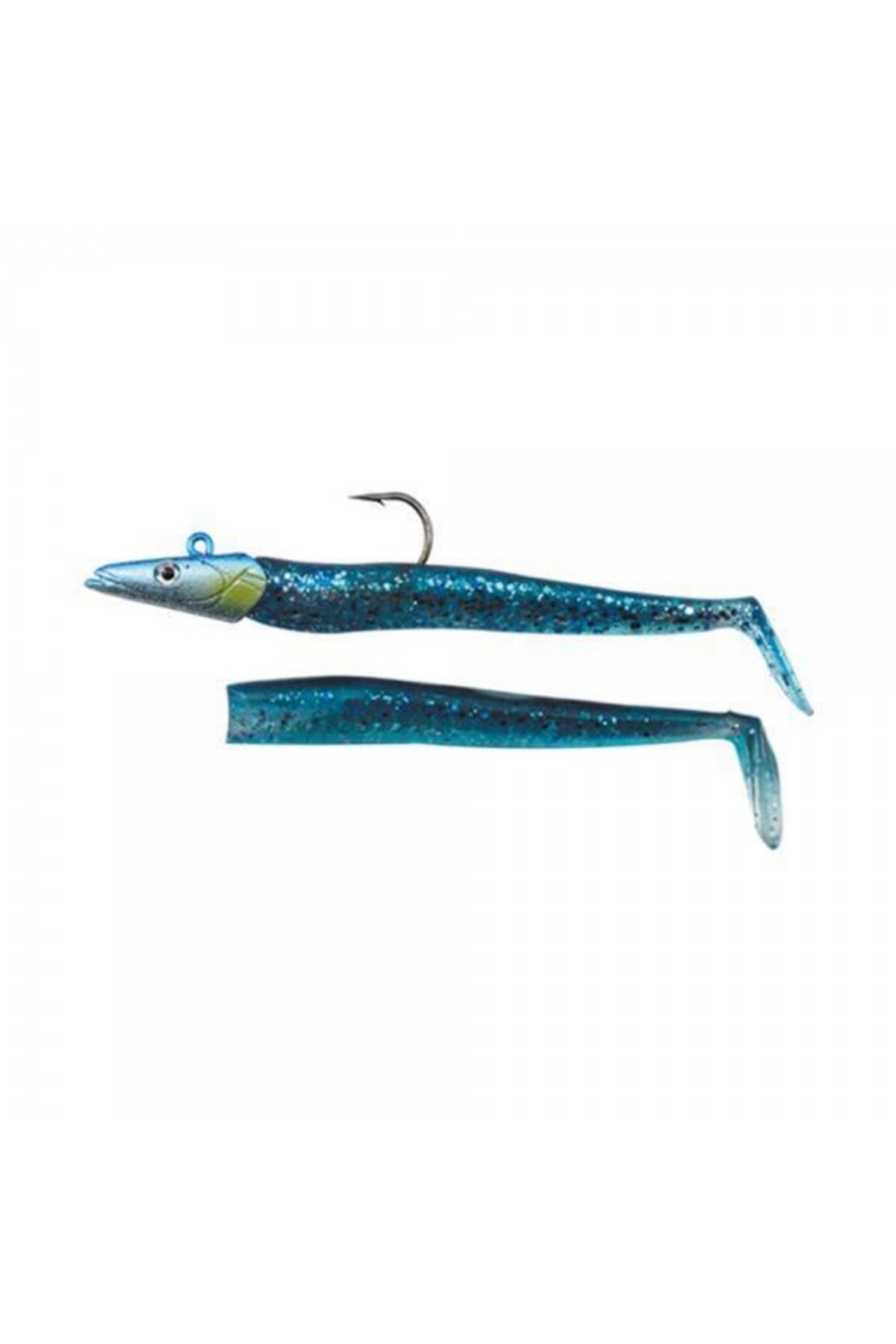 Japanese Sasi Sardine Levrek Silikonu - Col2 Mavi Simli