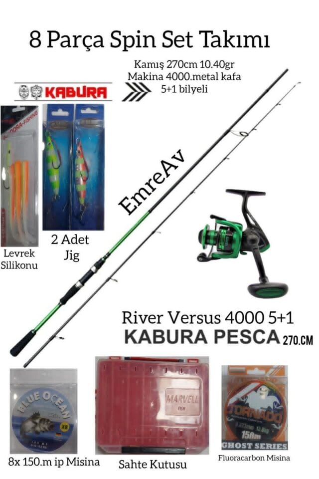 Kampanyalı Spin Set Takımı 270 cm 8 Parça